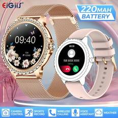 Smart Watch For Women (Svara/Ringa samtal), 1,32&#34; HD Diamonds Lyx Smart Watch För Android IOS-telefoner, Fitness Trackers Med Multi-Sport Modes/Puls/I (En-Storlek)