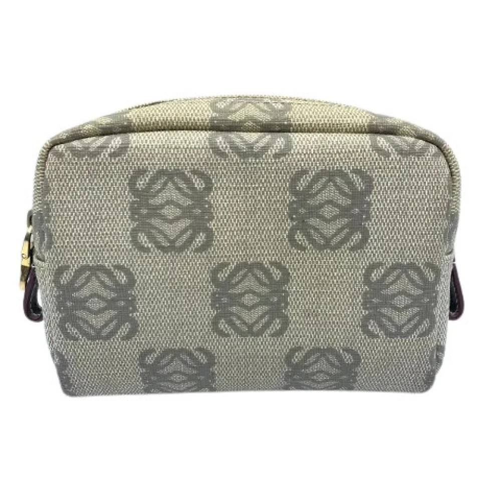 Loewe Pre-owned - Pre-owned PVC Anagram Kosmetikpåse Grå Vintage - Dam - ONE Size -