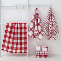 1/2 Ultra Mjukt rött och vitt våffelmönster kökshanddukar, moderna disktrasor i polyester, lätta och lätta att tvätta, lämpliga för hem och semesterin - Multifärgad (38*64 cm)