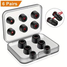 TEMU New Bee 12pcs/set Replacement Ear Tips Premium Memory Foam Earbuds Tips Updated Dustproof Durable Noise Reducing Eartips For Most 4.5-6.3mm In-ear Earphones (s/m/l)(e45)