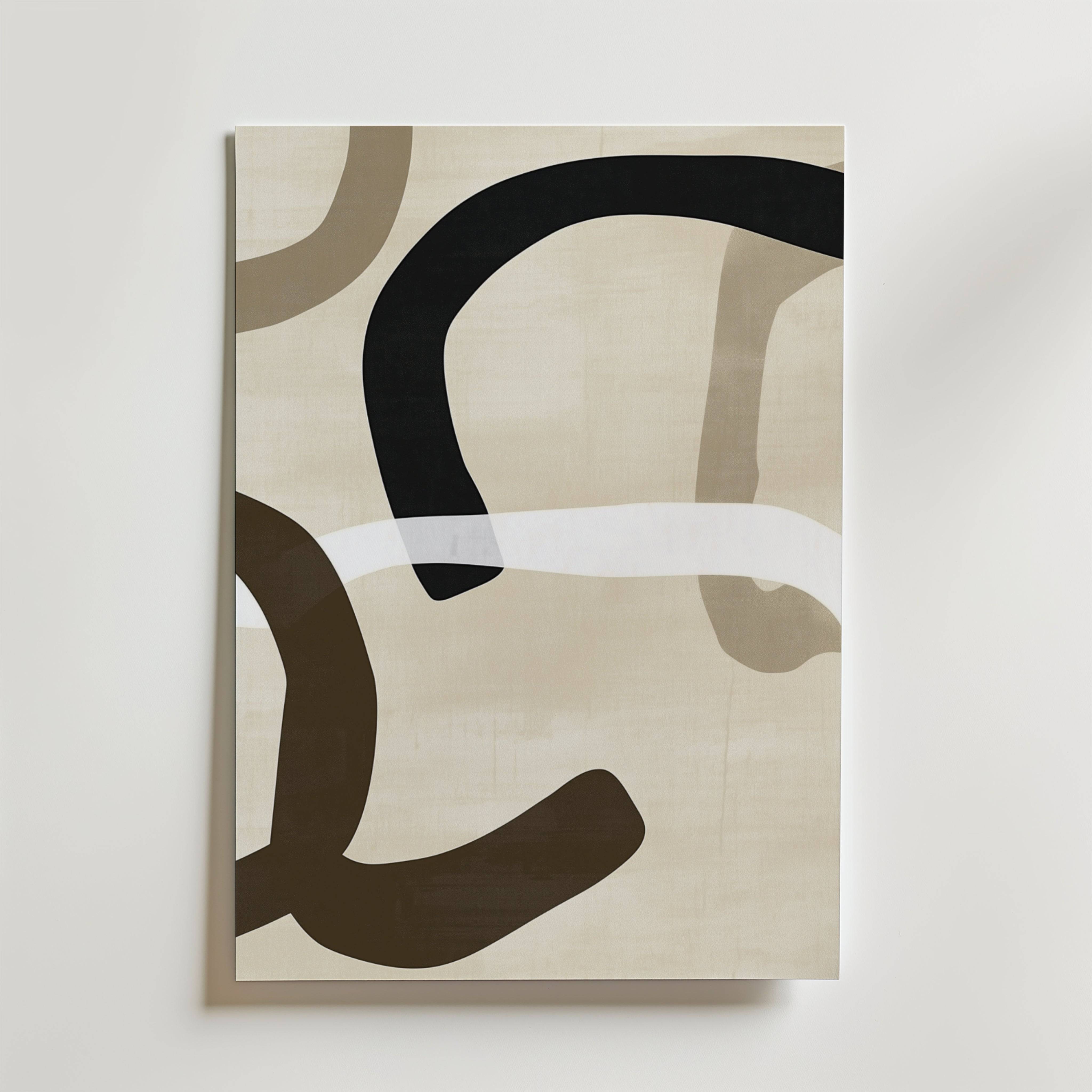 Interwoven Curves Poster - Fine Art Poster 70x100 cm