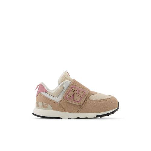 New Balance Barn 574 New-B Hook & Loop i Brun/Rosa Läder, Storlek 23