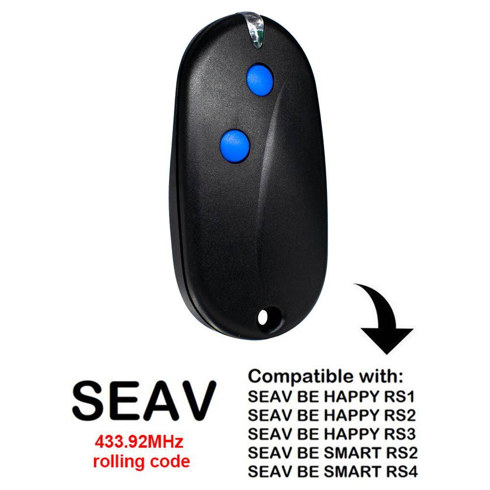 SEAV BE SMART RS2 RS4 Garageportöppnare 433,92 MHz Rullande Kod Sändare svart