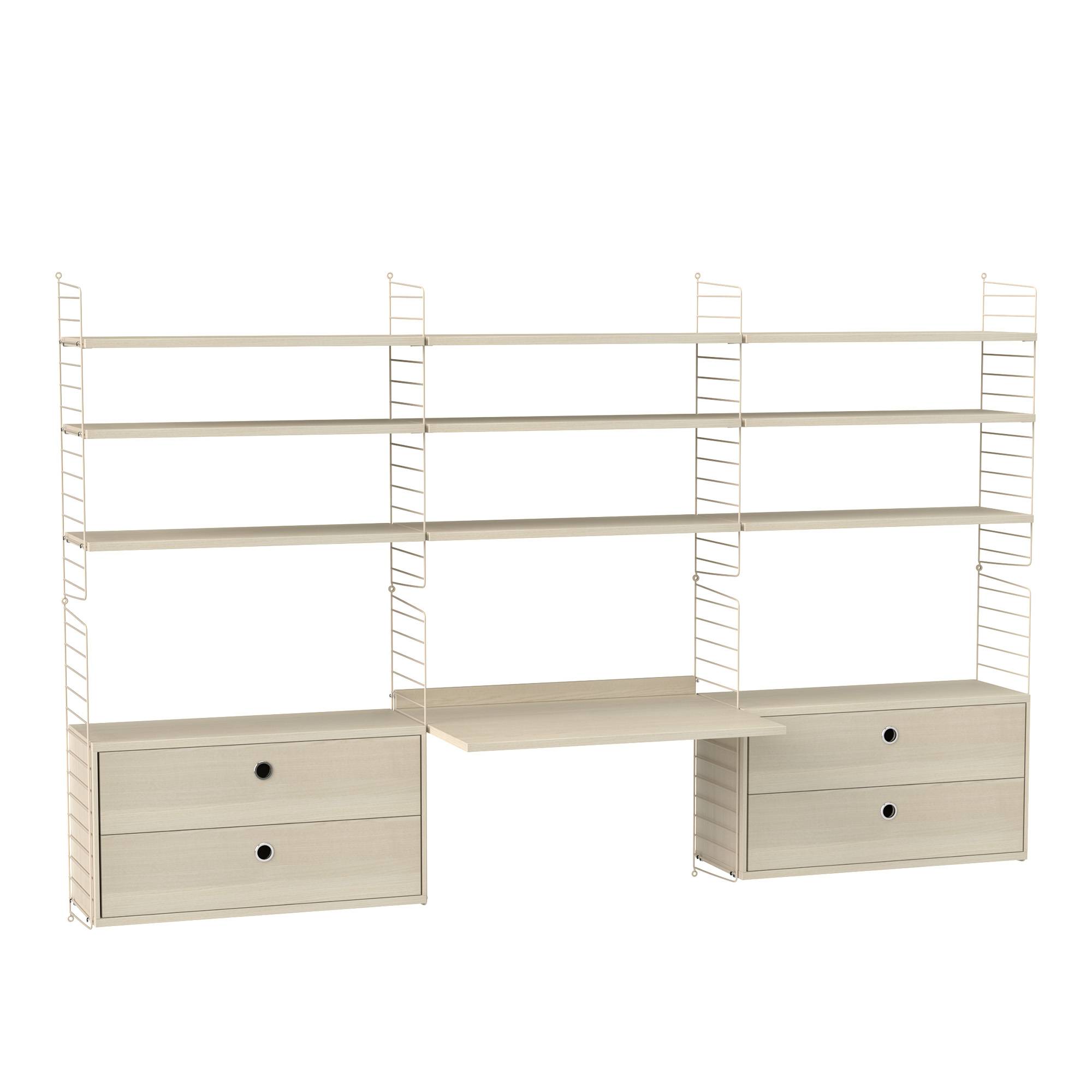 String - Kontor reolsystem F ask/beige - Hylder & Reolsystemer - Nils Strinning - Træ farvet