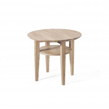Soffbord Ø 60 cm vitoljad ek