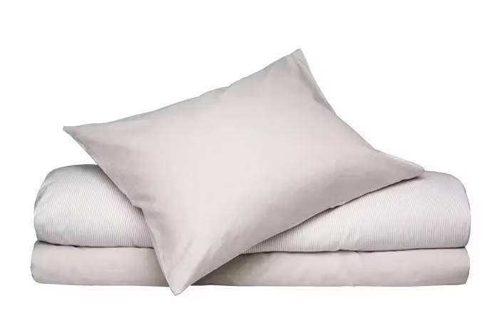 Bäddset Runmarö Linne/Vit 150x210 cm – Ekologiskt i bomull