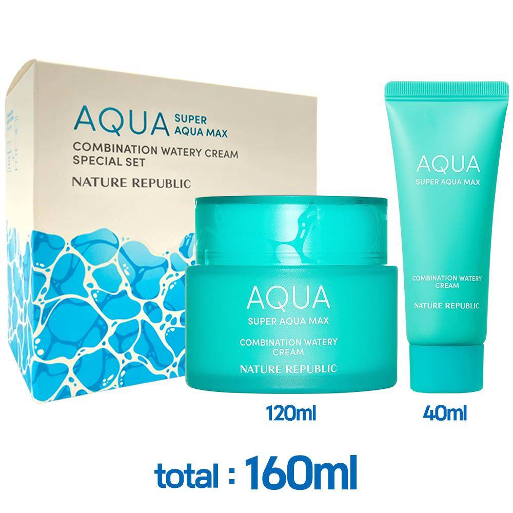 [NATURE REPUBLIC] Super Aqua Max Combination Watery Cream 160ml (120+40ml) SET (1set) Combination ▶120+40ml◀ 160ml