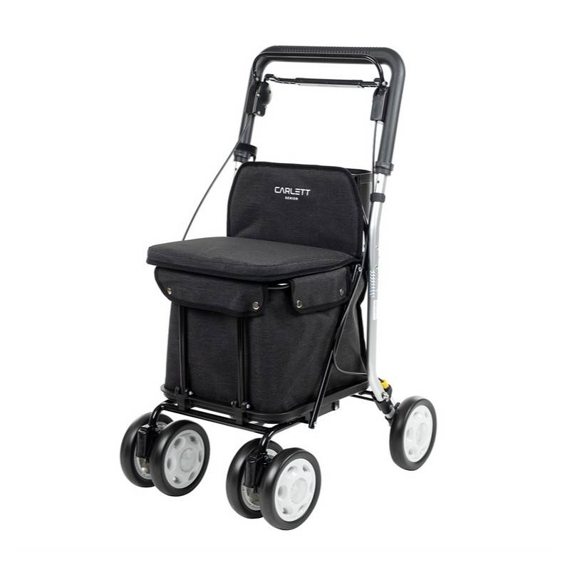 Carlett Indkøbstrolley 800 Sort Textured