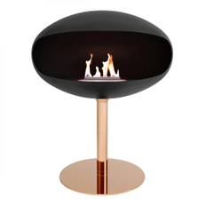 Pedestal Svart + Kopparfot | Etanolkamin-shop.se