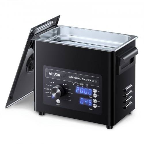 VEVOR 3L ultralydsrenser, professionel ultralydsrenser med knapbetjening, rengøringsmaskine i rustfrit stål med kurv og rensekugle, til ure, barbermaskiner, smykker, mønter og mere