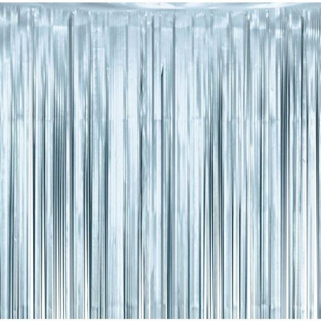 Mat lys blå dørgardin, 100x200 cm.