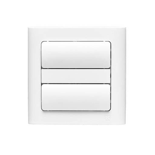 Smartkontakten Zigbee kontakt/lysdæmper til LK Fuga, tænd/sluk tangenter i blank med LK Soft 63 ramme & monteringsramme