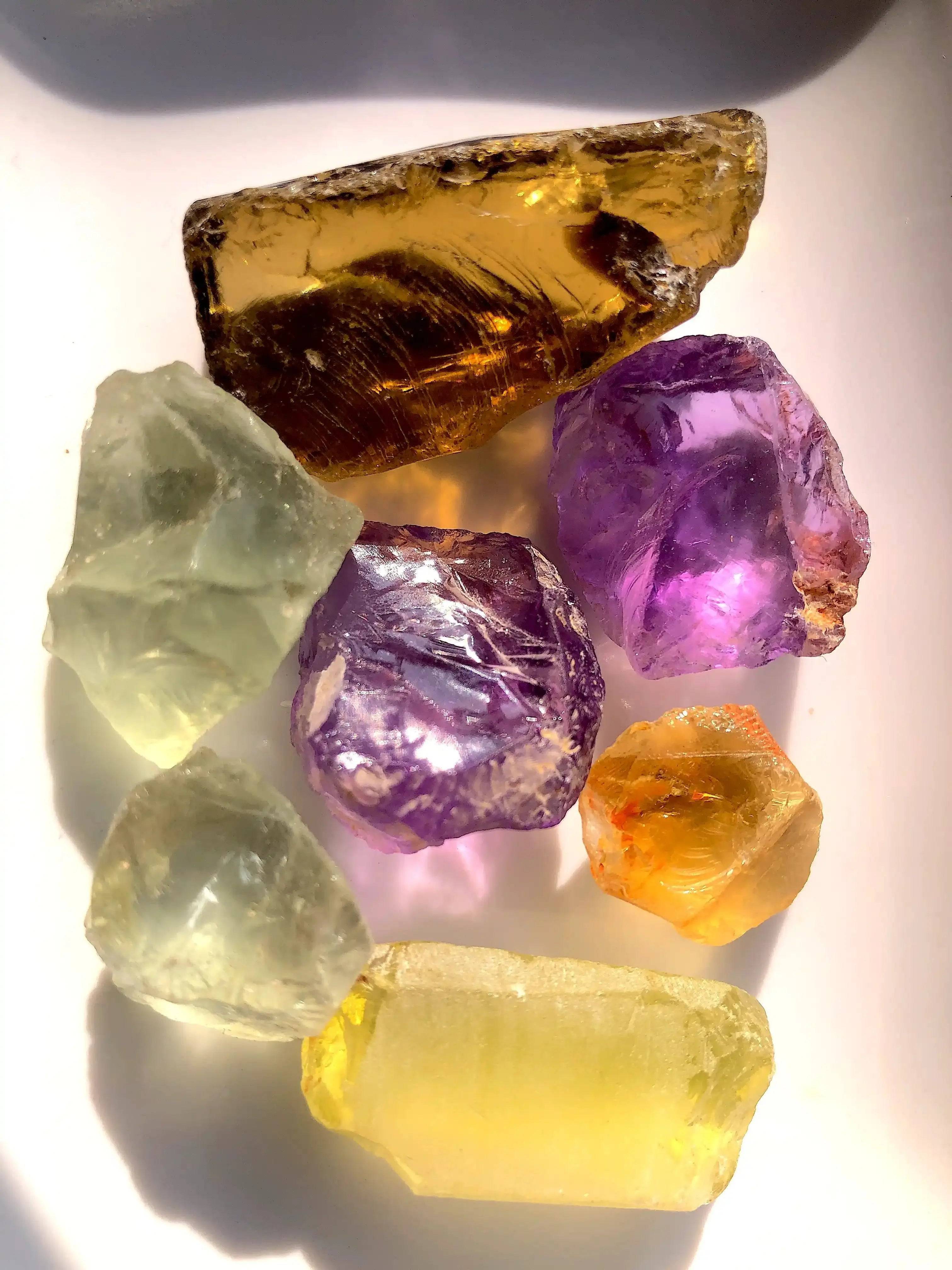 66 grams Facet Grade Rough Amethyst, Prasiolite, Citrine, Lemon Quartz Deal