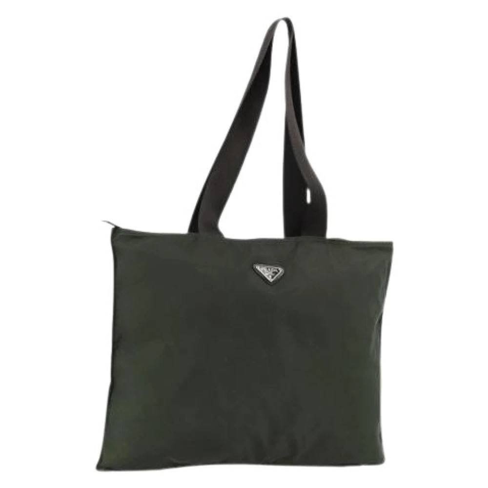 Prada Vintage Pre-owned Vintage Tote Bag - Vintage - Dame - Grøn - ONE SIZE - Uld