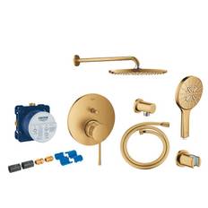 Grohe Essence komplet brusesystem m/Rainshower 310 og SmartActive t/indbygning - Børstet Cool Sunrise
