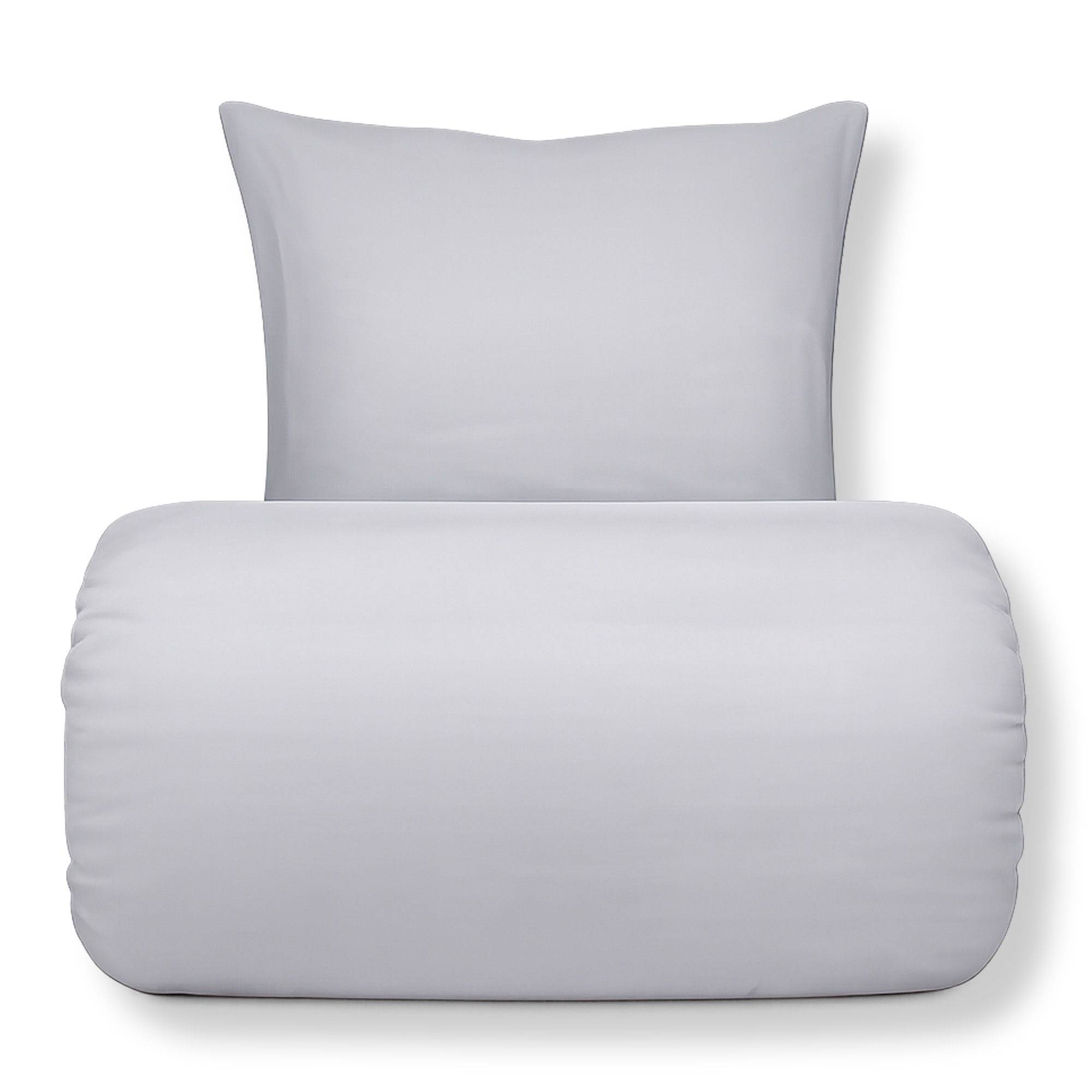 Bambus dobbelt sengetøj 200x220 cm - 100% bambus - Lysegråt satinvævet