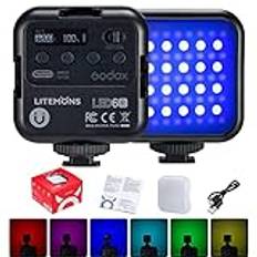 GODOX LITEMONS LED6R LED-videolampa 3200K-6500K CRI95 studioljus, 13 FX-lägen, 36 000 färger, kan användas för selfie, direktsändning, festbelysning