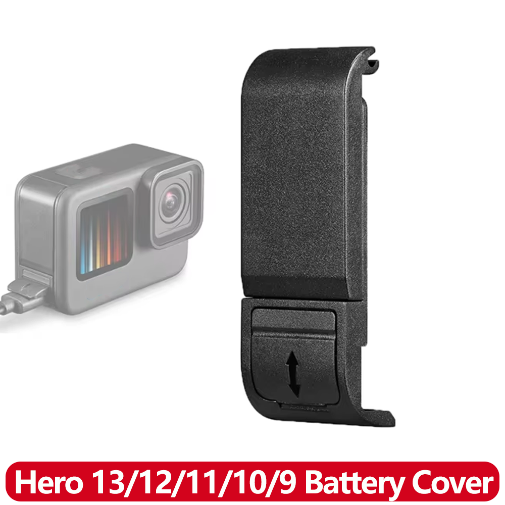 Battery Door Cover for GoPro Hero 13 12 11 10 9 Black ABS Replacement Battery Lid with USB-C Charging Port Opening Action Camera