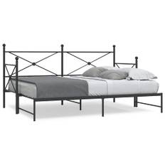 Daybed med udtræk uden madras 75x190 cm stål sort