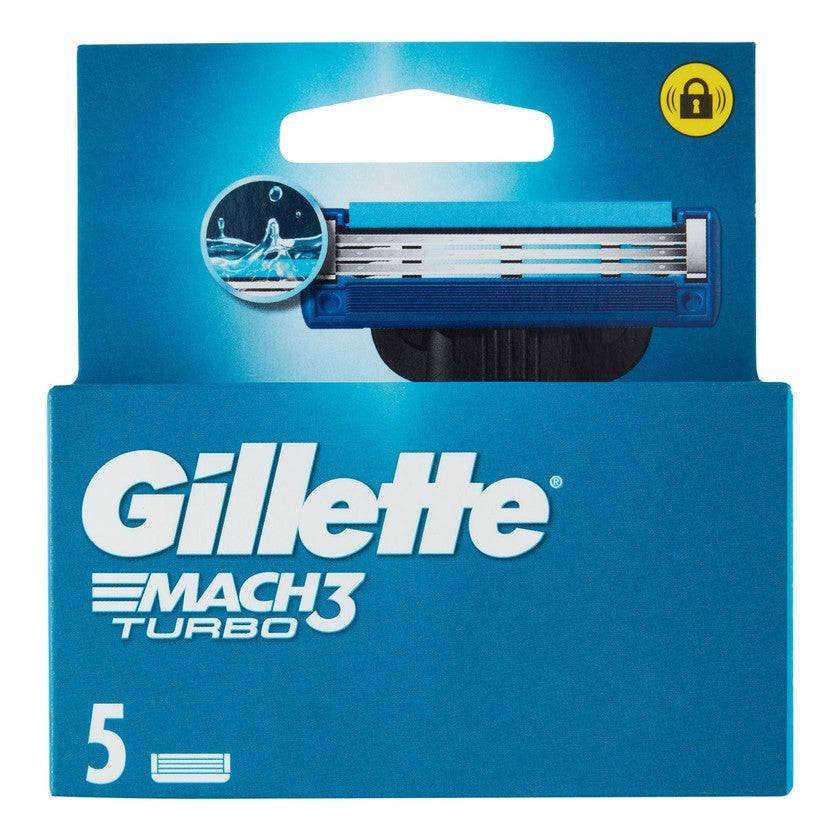 Gillette Mach3 Turbo För Rakapparat Med 3 Blad Förpackning Med 5 Rakblad