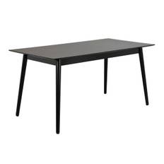 Rowico Lotta spisebord (L140 x B90 x H75 cm, sortlakeret ask bordplade, sortlakeret ask stel)