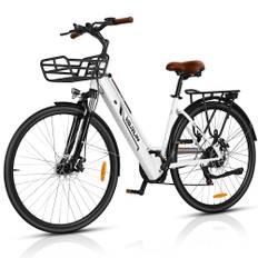 VARUN VARC7008 Female Style City Electric Bicycle With Seat 250W Motor 36V10Ah Battery Commuting E-Bike 27.5 Inch Tire All-Terrain Electric Bike vit