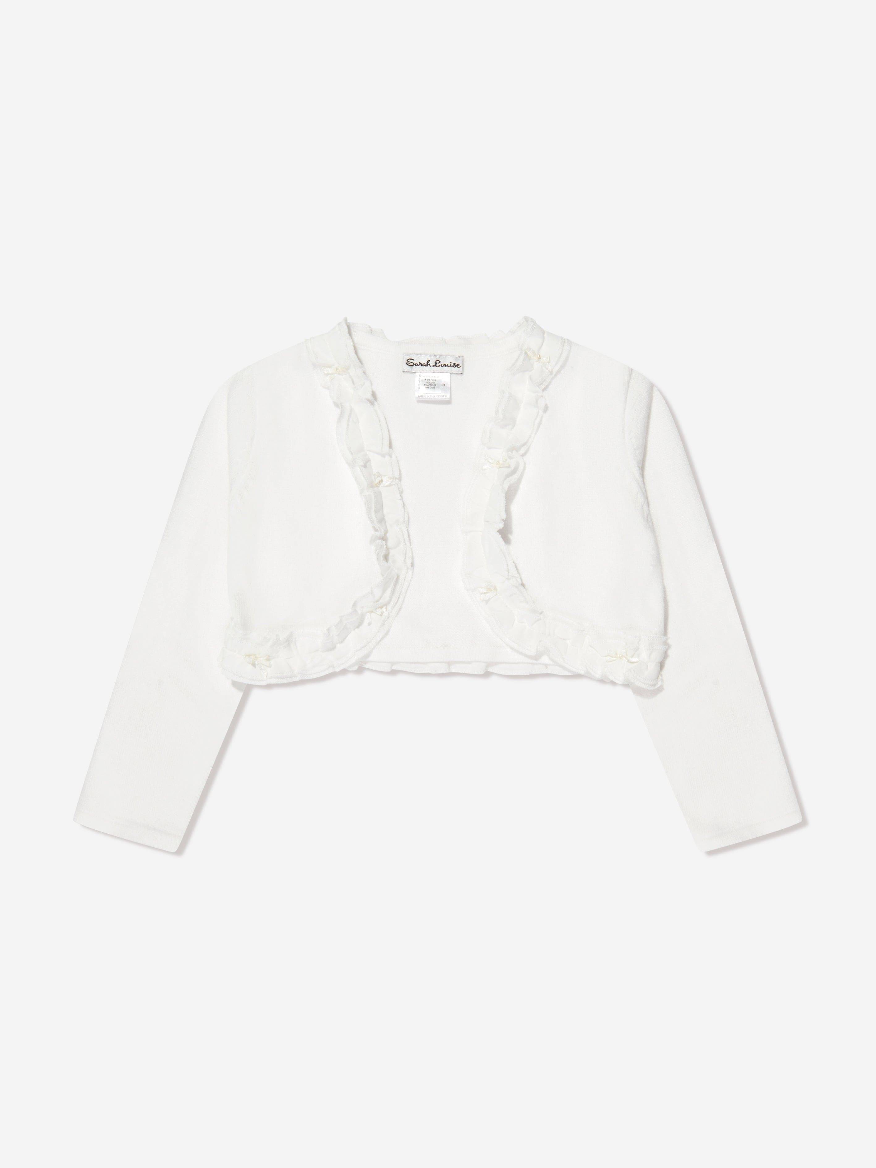 Sarah Louise Girls Frilly Bolero in Ivory - Ivory / 2 Yrs (2 Yrs)