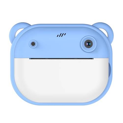 JUCHRZEY Kids Mini Instant Print Camera 24MP HD 1080P Video Digital Fotokamera med 2 rullar utskriftspapper Fotoutskrift Kamerapresent för födelsedag/semester för flickor Pojkar i åldern 3-12 (blå)