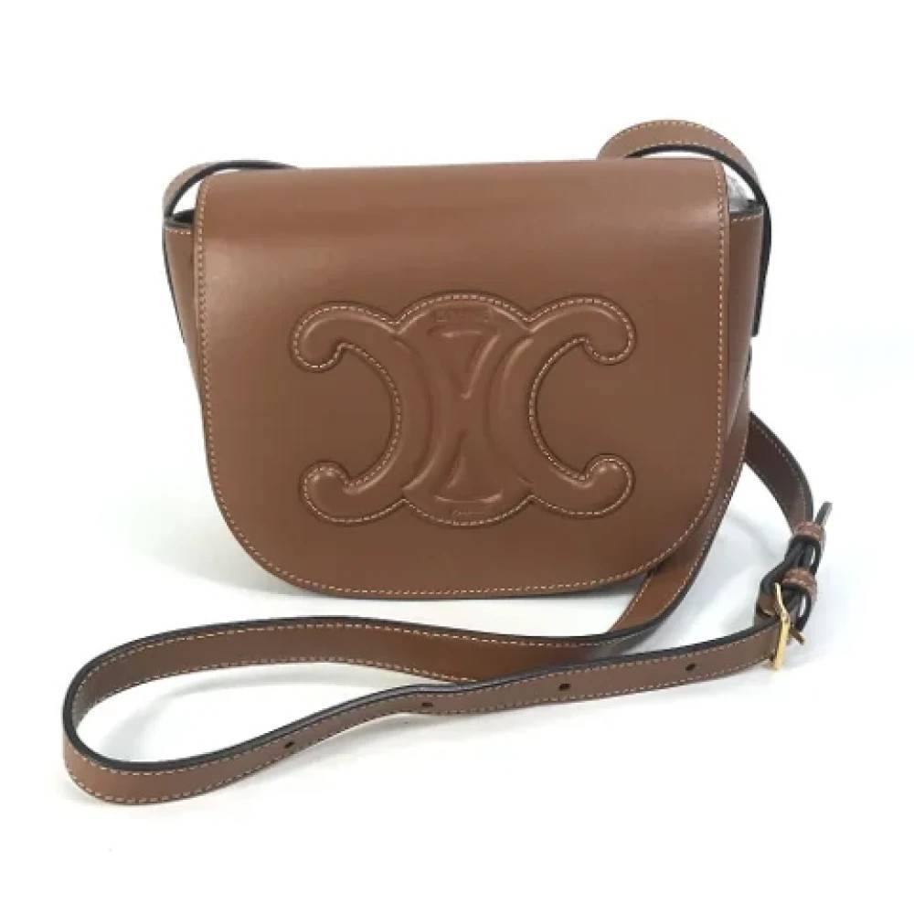 Celine Vintage Pre-owned Laeder skuldertasker - Vintage - Dame - Brun - ONE SIZE - Uld