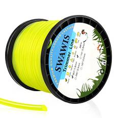 Swawis trimmer tråd gräsklippare tråd 1,6 mm/200 m reservtråd grästrimmer ersättningstrimmer lina nylontråd röjsåg trimmersnöre för gräs gård eller trädgård, gul