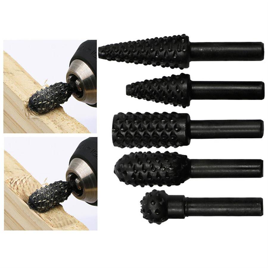 5-pack 1/4 Steel Drill Bit Set Cutting Tools for Woodworking Knife Wood Carving