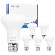 OLEVOLT R63 E27 dimbara 3 000 K, 7W halogen motsvarande 70W, E27 LED spot R63 varmvit, E14 LED-skruvsockel, reflektor R63, ingen flimmer, 6 st