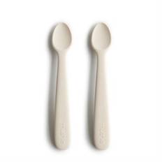 Mushie Baby skeer i blød siliconer 2 pk/Ivory.