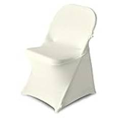 Superelastisk sillasskydd för restaurangen, sillas 50/100 st Bröllopsstolsöverdrag Stretchöverdrag for restaurang Bankett Hotell Matsal Fest Spandex stolsöverdrag(Ivory,100pcs chair cover)