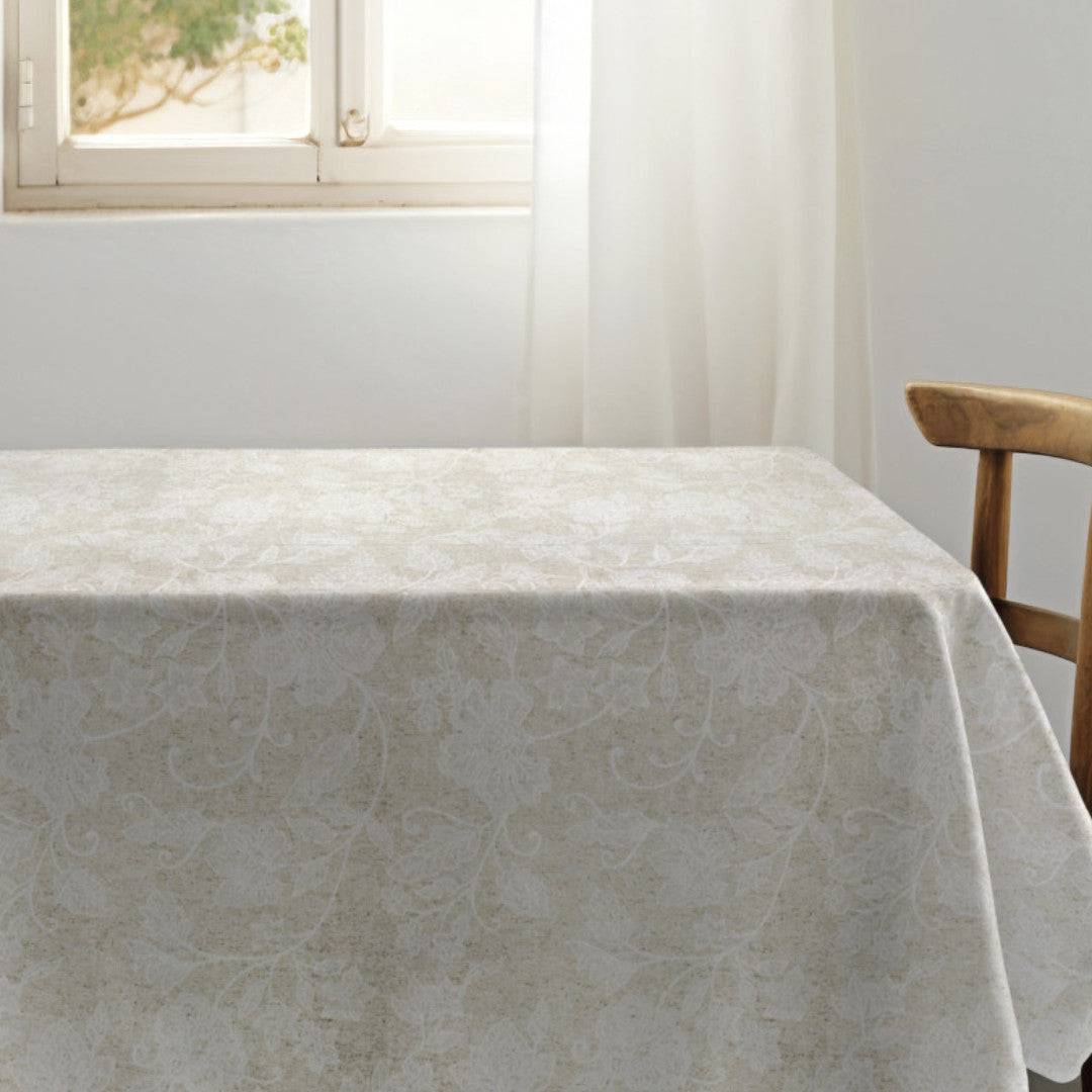 Tamayo Lino – Jacquardvævet akryldug med diskret blomsterstruktur
