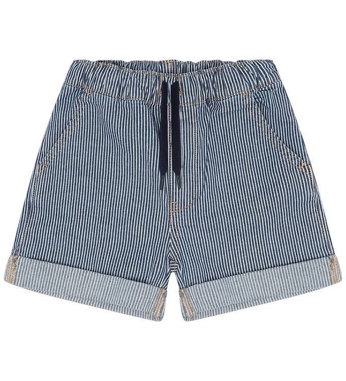 Hust and Claire - Shorts - HCHans Yd stripe - Blue Denim - Hust and Claire - 5 år (110) - Shorts