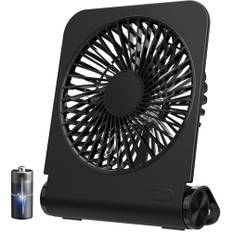 EasyAcc Bordsfläkt Mycket Tyst, 2000mAh Bordsfläkt Batteri Bärbar USB-fläkt, 4 Hastigheter Mini Uppladdningsbar Bärbar Skrivbordsfläkt för Hem Kontor Bibliotek Camping