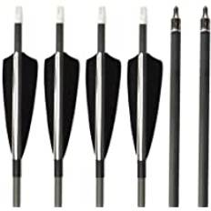 SHARROW 12st Bågskytte Kolpilar 34 tum Jaktmålpilar Spine 500 Jaktpilar 4" Kalkonfjäder Kol Pilar Målpilar för Recurvbågar Compound Båge (Typ 1)