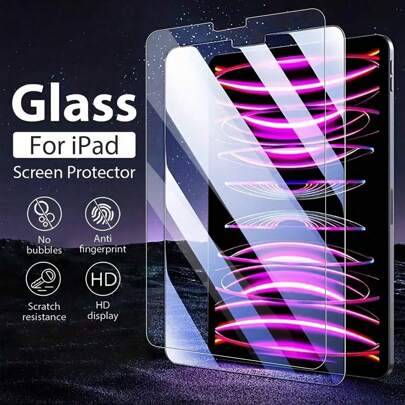 2 st. högkvalitativt 3D-härdat glasskärmskydd för surfplattor, kompatibelt med Apple 10,2-tums, 10,9-tums, Mini, Air 13 2025 (M3), Air 11 2025 (M3), 2 - Genomskinlig (Multi-size)