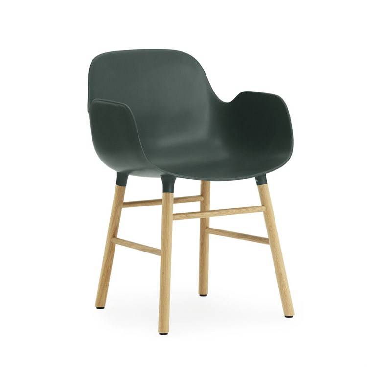 Normann Copenhagen Form Matbord stol m/armstöd Green Vit Ek