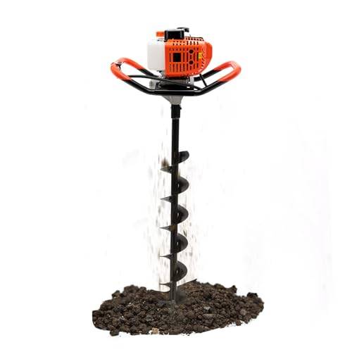 NadineDutol 2,3 hk jordborr bensin elektrisk jordborr 52 cc bensin jordborr staket post hål borer golvborr och 1 extns professionell jordhålsborr jordborr med 10 cm (10 x 15 cm)