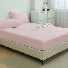1pc Solid Color Fitted Sheet, Mattress Protector, Mattress Cover For Bed, Deep Pocket Bed Sheet, Soft And Breathable, For All Size Bed -Twin, Full, Ki - Baby Pink - Multi-size