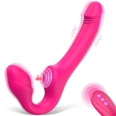 SuperLove Dual Vibration Strapless Strap-On with Remote Pink