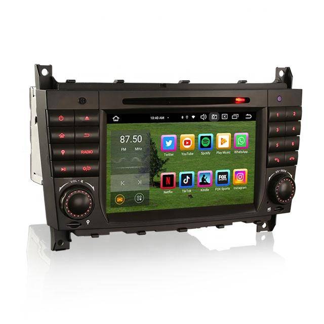EU Erisin ES8569C 7 tum BT5.1 IPS Android 12.0 Trådlös CarPlay 4G Bil DVD-spelare för Mercedes Benz C-klass CLC W203 CLK W209