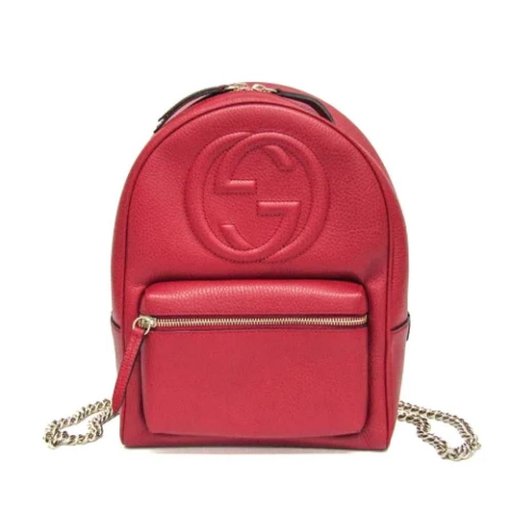 Gucci Vintage Pre-owned Laeder gucci-tasker - Vintage - Dame - Rød - ONE SIZE -