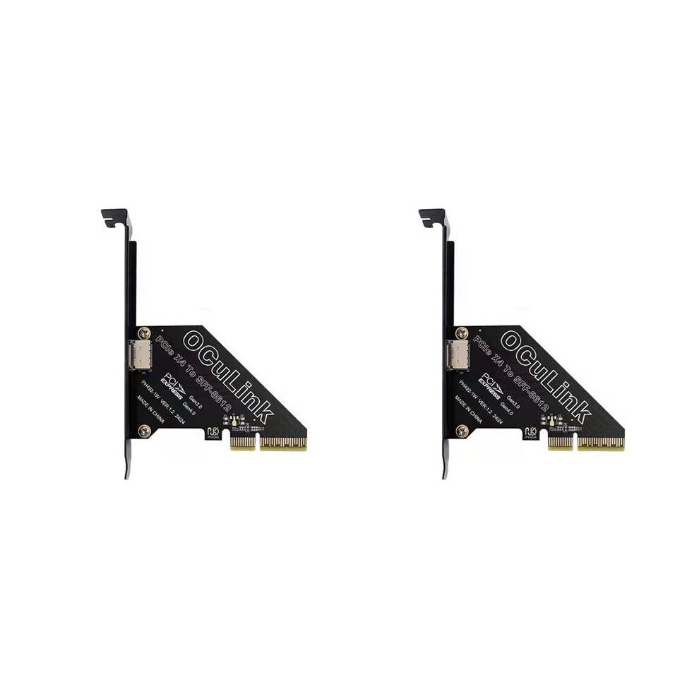 2X PCIe 4.0 X4 to Oculink SFF8611/8612 Expansion Card to SFF-8639 U.2 SSD for External Card for Win/Linux