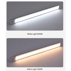 Svart LED-list med rörelsesensor, magnetisk, varmvit, 20cm