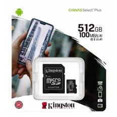 512GB Kingston Canvas Select Plus MicroSDXC  Class 10 (MicroSDXC med Micro SD adapter)