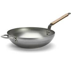 Wok MINERAL B BOIS 32 cm, sølv, stål, de Buyer