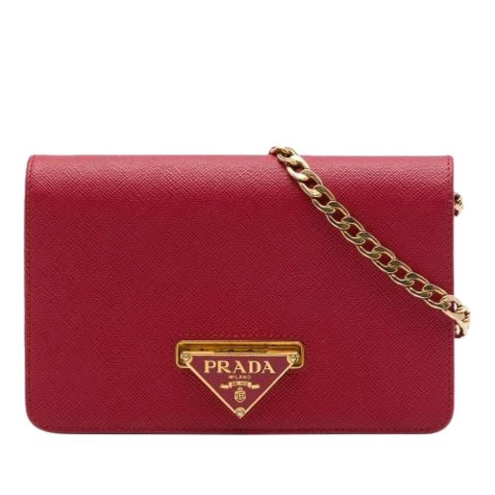 Prada Vintage Pre-owned Vintage Crossbody Taske - Vintage - Dame - Rød - ONE SIZE - Uld